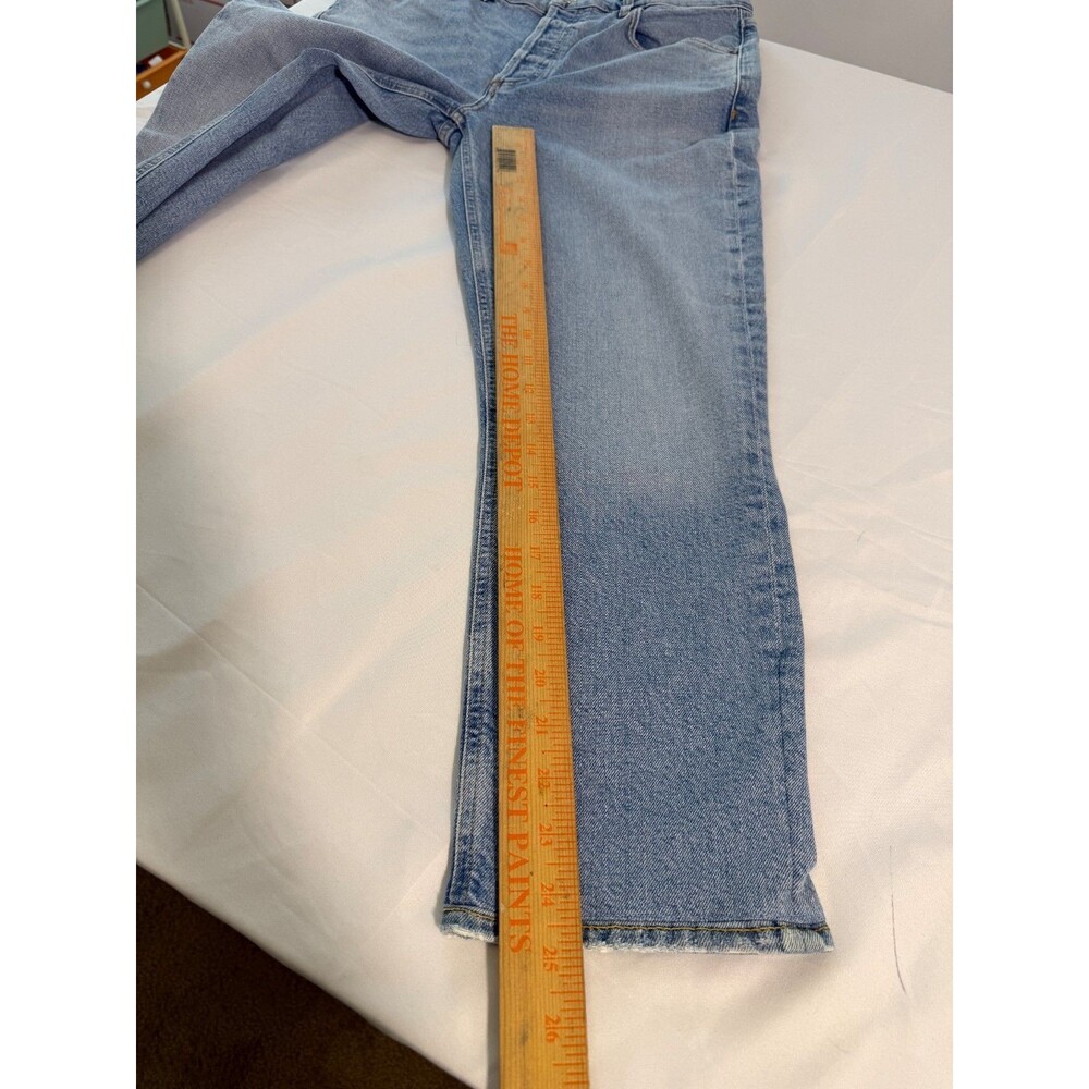 Agolde Riley High Rise Straight Crop Medium Wash Slim Straight Size 28 - Picture 10 of 16